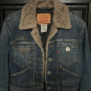 Faith rhinestoned jean jacket